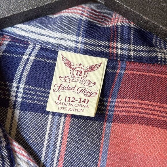 Faded Glory Plaid Button-Up Shirt - Picture 4 of 5